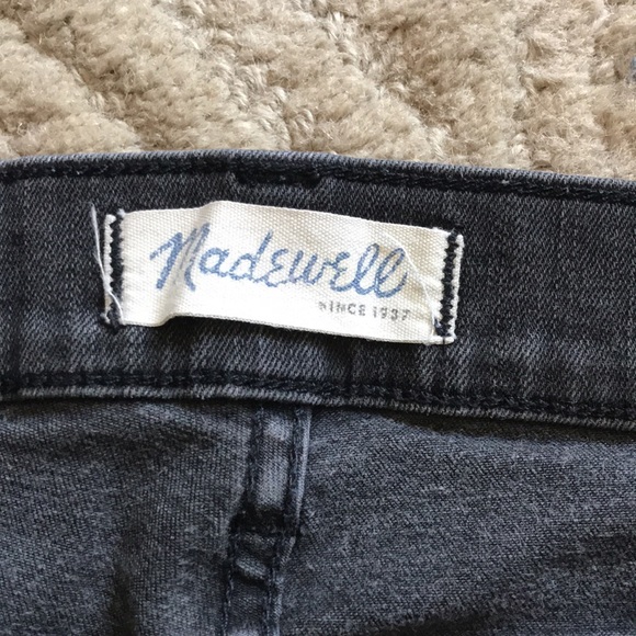 MADEWELL 25 Black Alley Straight Jeans in Raw Wash Skinny Cotton Poly Stretch - Picture 6 of 9